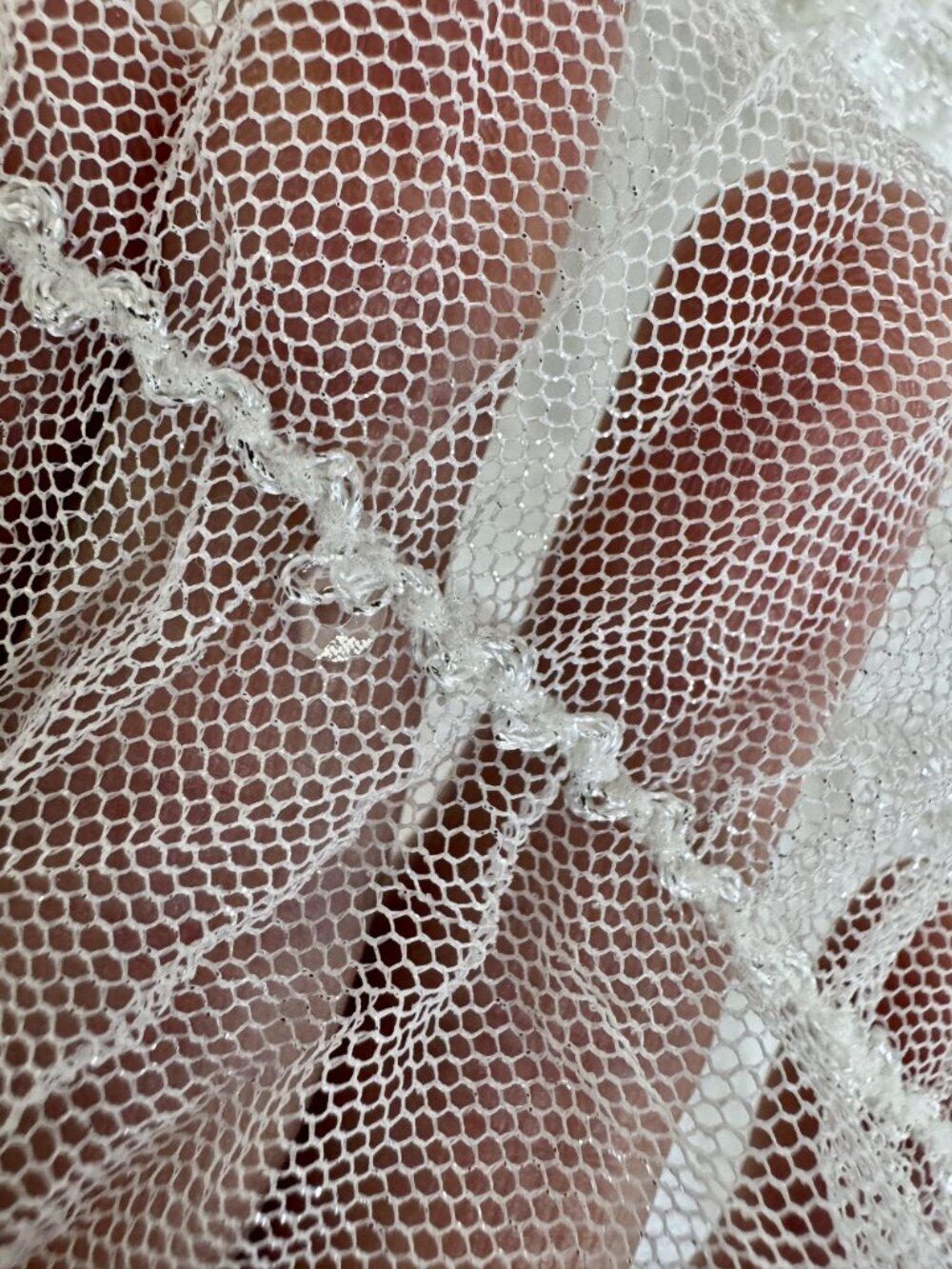 90s Vintage Design Today's White Stretch Lace Tunic Maxi Skirt Cord Set Large - Picture 5 of 16